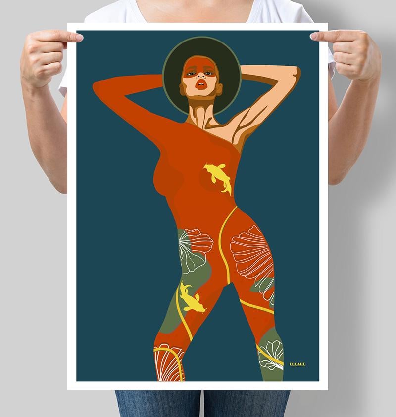 Дизайнерський постер Red diva 42х60 см (DZ004)