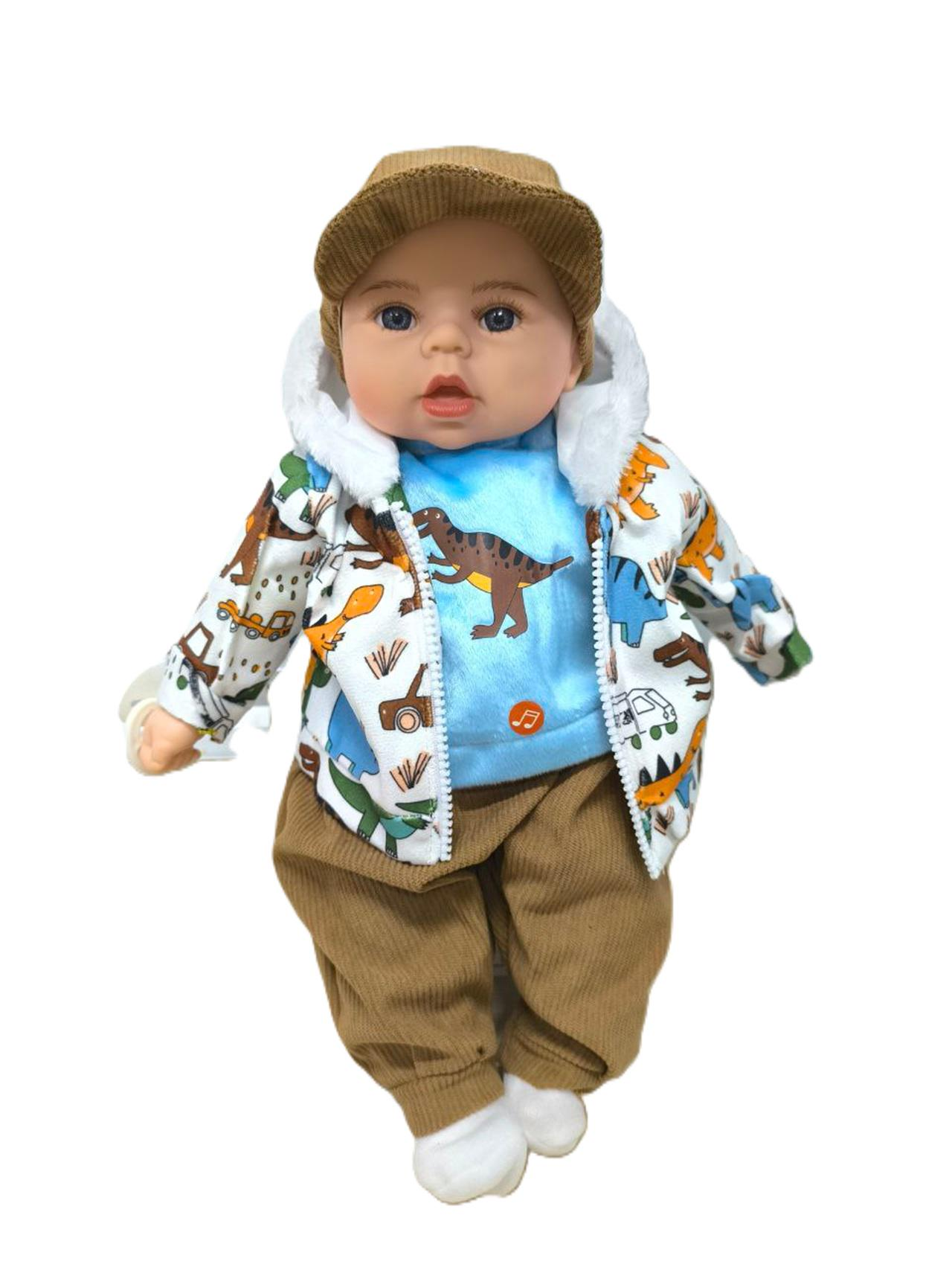 Пупс M 5924 Мой малыш с соской мягконабивная музыкальная 44 см (M 5924-6)