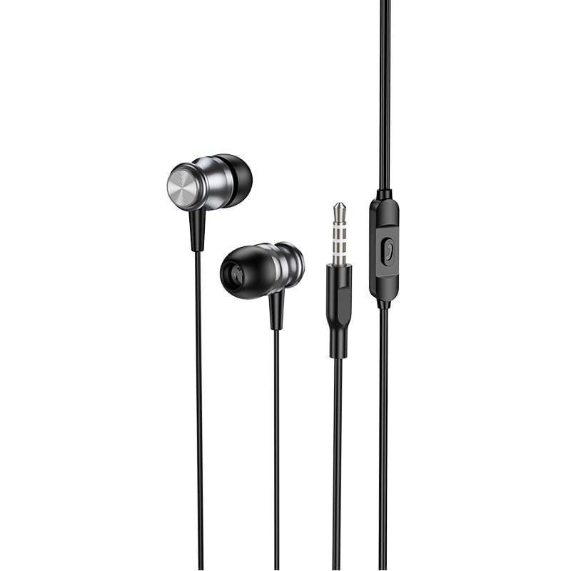 Навушники провідні Borofone Platinum Metal Universal Earphones with microphone BM75 1,2 м Black (11169242) - фото 1