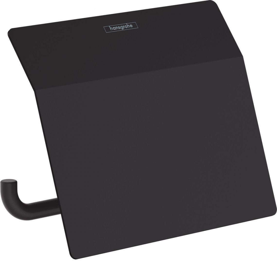 Держатель для туалетной бумаги с крышкой Hansgrohe AddStoris Черный матовый (41753670)
