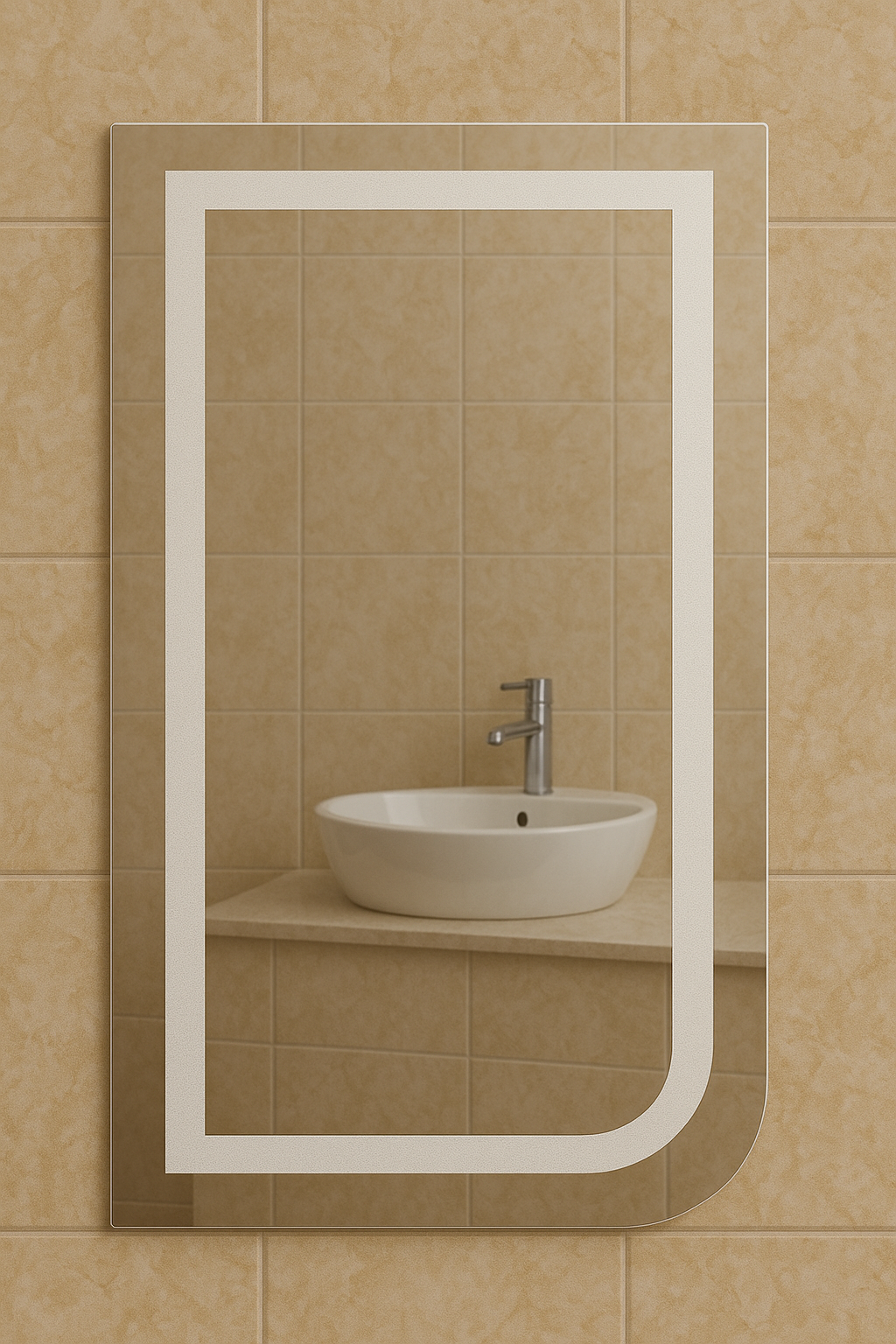 Зеркало в ванную MPS-17 60х40 см без подсветки фигурное