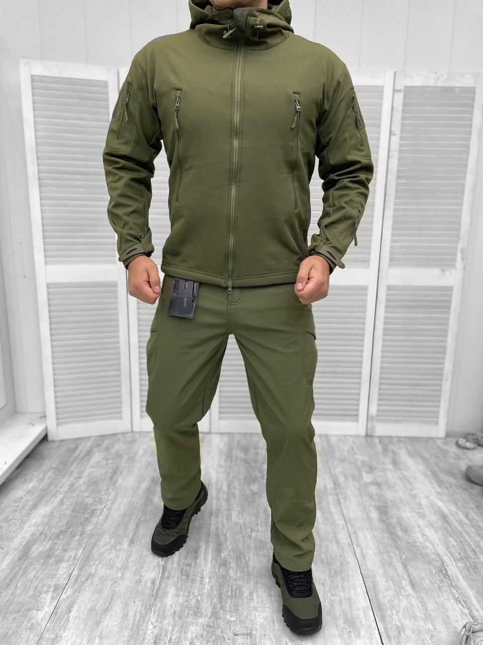 Костюм куртка + штани Soft Shell зима XL Olive (9900211)