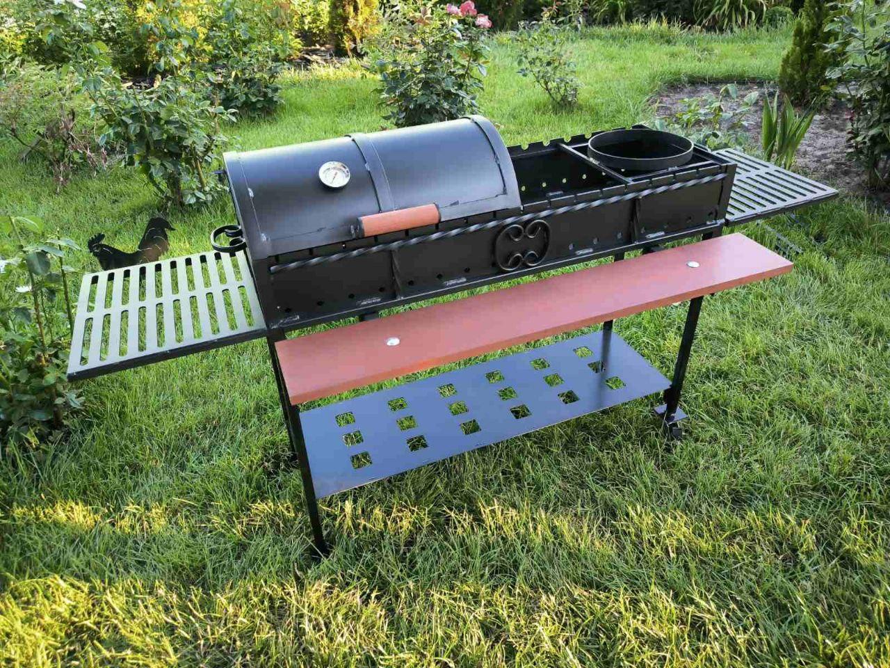 Гриль-мангал на півкришки з решіткою з нержавіючої сталі та підставкою під казан сталь 4 мм (2559116823) - фото 5 Гриль-мангал на півкришки з решіткою з нержавіючої сталі та підставкою під казан сталь 4 мм (2559116823) - фото 5