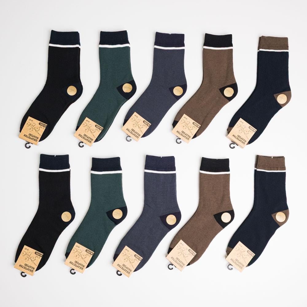 Набор носков мужских однотонных махровых Youstar 845 средние 10 пар р. 41-47 Разноцветный (gm-socks-nmmm-845)