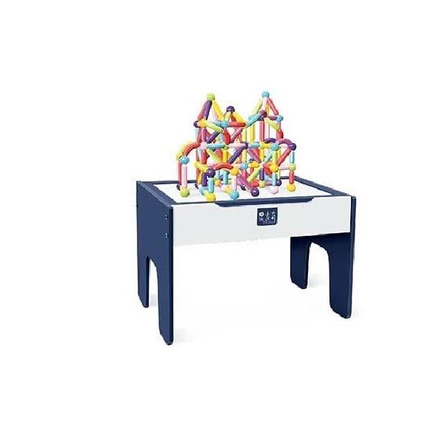 Конструктор магнітний 32 деталі/двостороння дошка для малювання/маркер/дерев'яний стіл 55х38х39 см Multicolor (155965) - фото 2