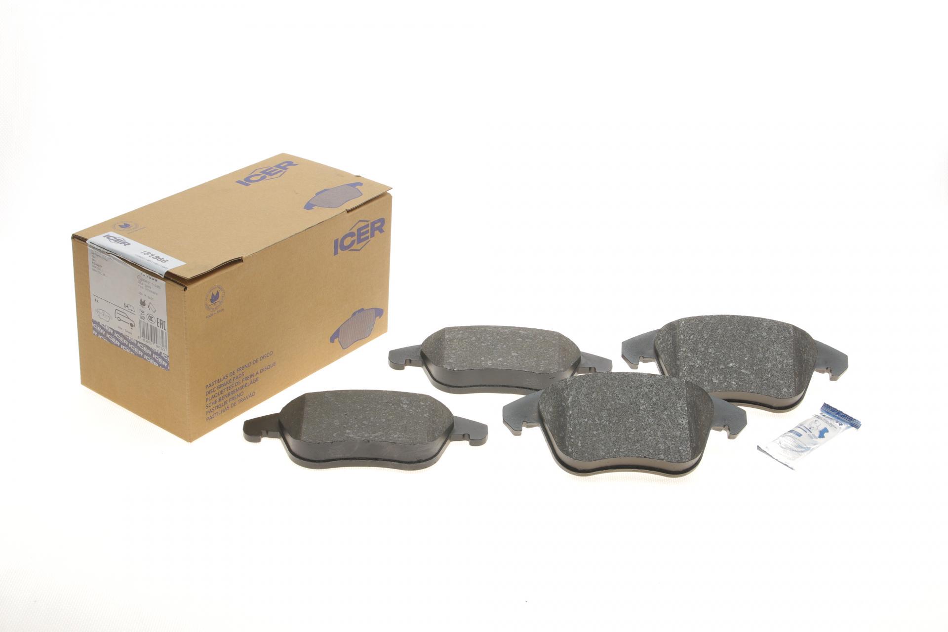 Тормозные колодки передние ICER для Citroen C4 09-/C4 Grand Picasso 06-13/Peugeot 3008 11-16/5008 09-17 (181866)