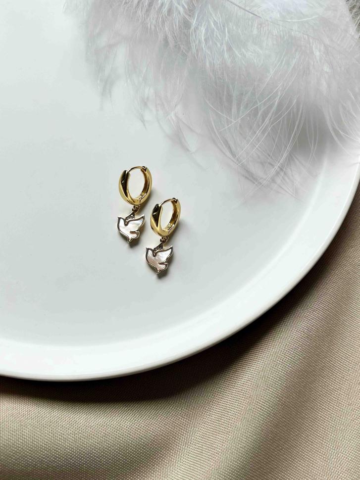 Серьги с подвеской птичка (5274)