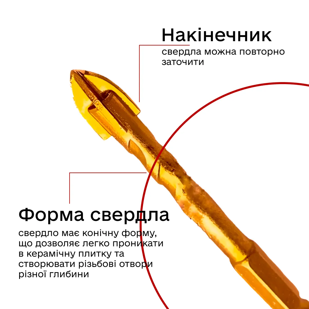 Свердло по плитці Topfix квадро з шестигранним хвостиком 5 мм (11944316) - фото 2