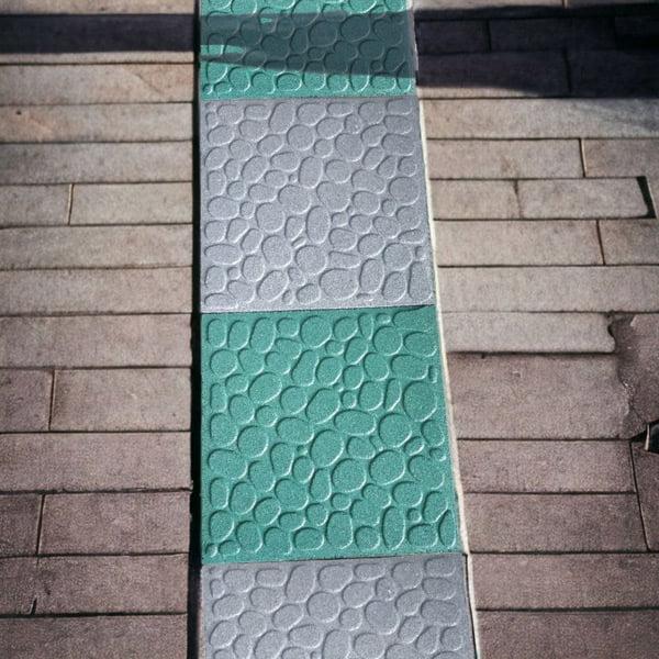 Плитка резиновая PuzzleGym Галька 500х500х30 мм Зеленый - фото 5