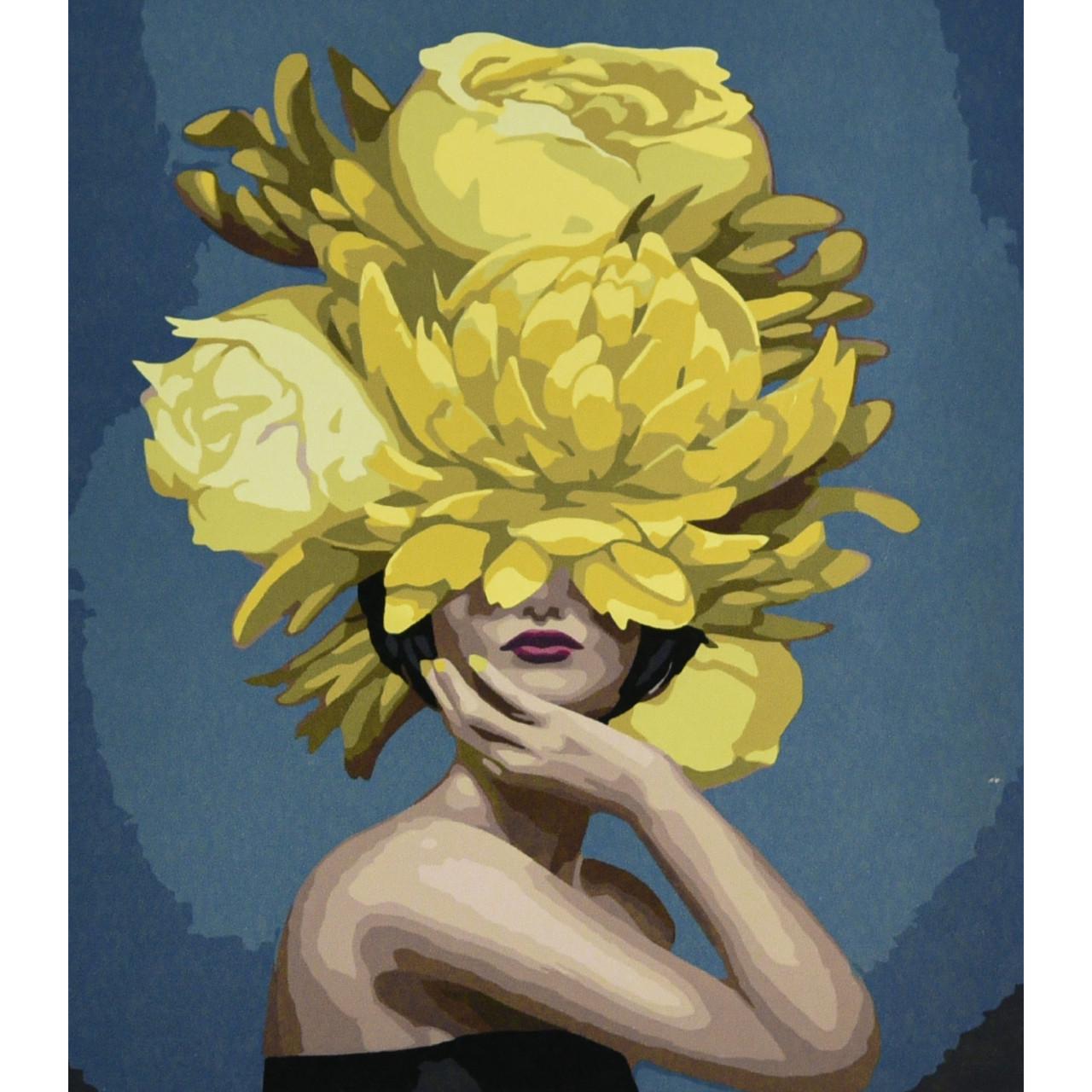 Картина по номерам Strateg Премиум Цветущие мысли с лаком и 30х40 см (SS6481)