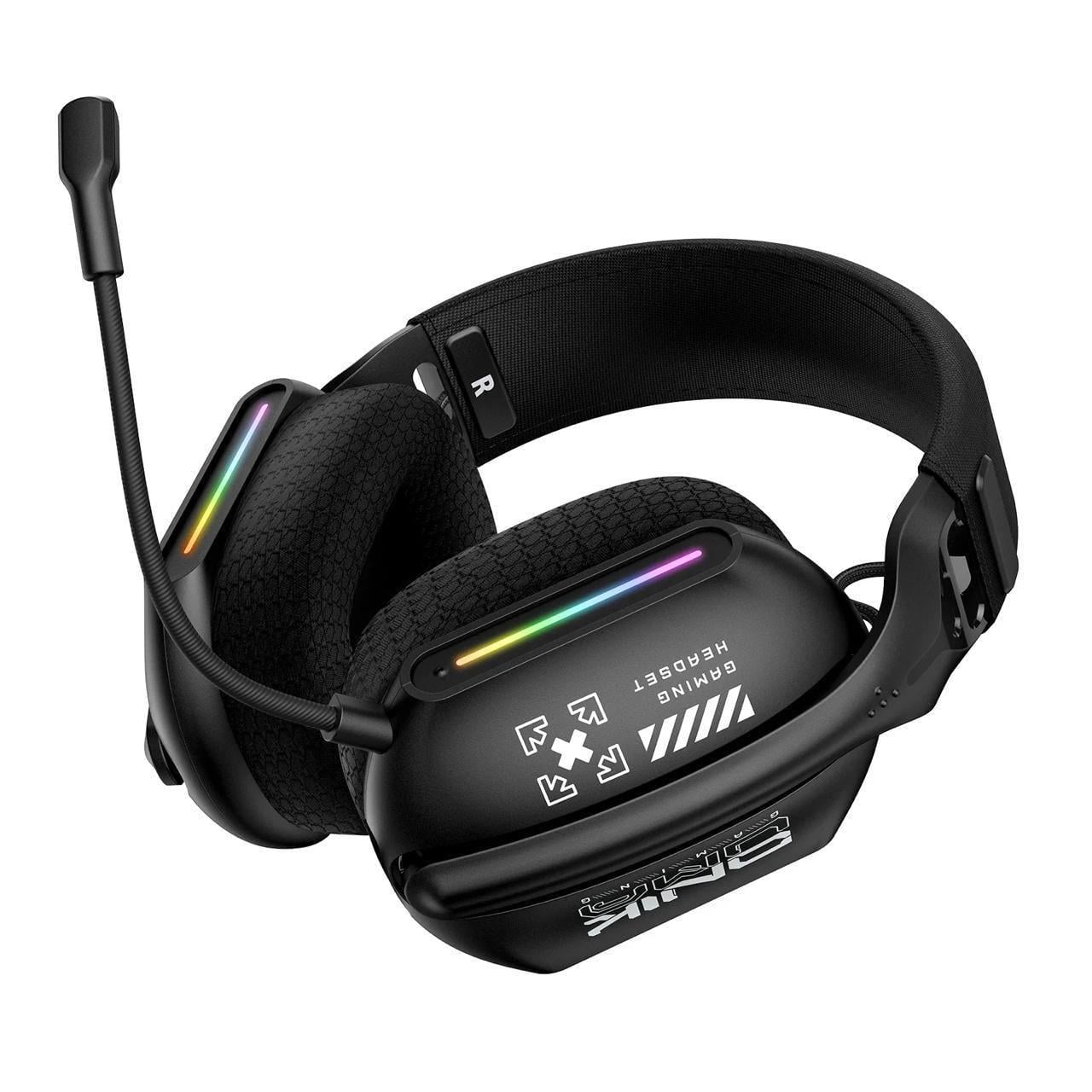 Наушники игровые беспроводные Onikuma GT808 Bluetooth с микрофоном и RGB Black (19118)
