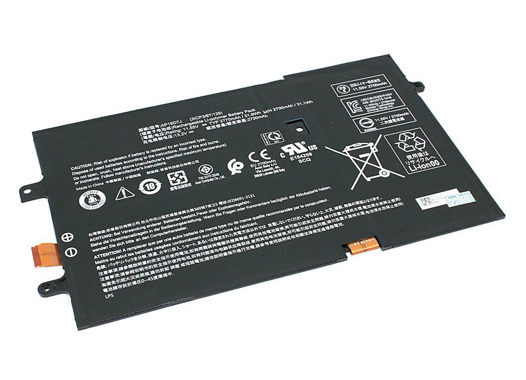 Аккумулятор для ноутбука Acer AP18D7J Swift 7 SF714-52 11,55V 2770 mAh OEM Black