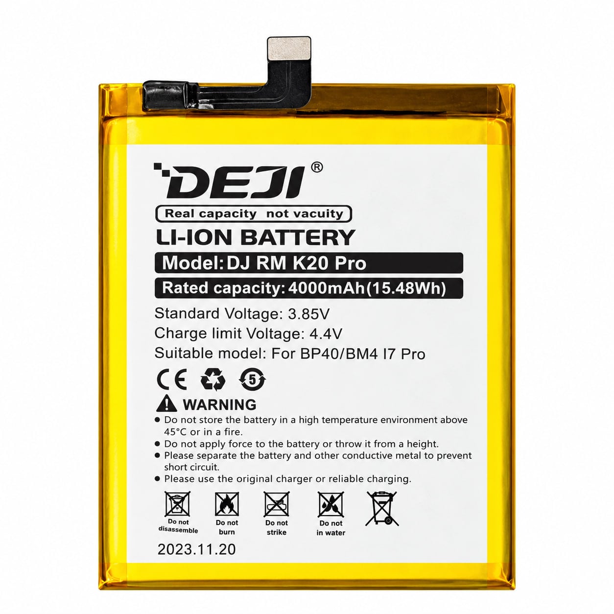 Аккумулятор Deji для Xiaomi BP40/Redmi K20 Pro/Mi9T Pro 4000 mAh (000568671)