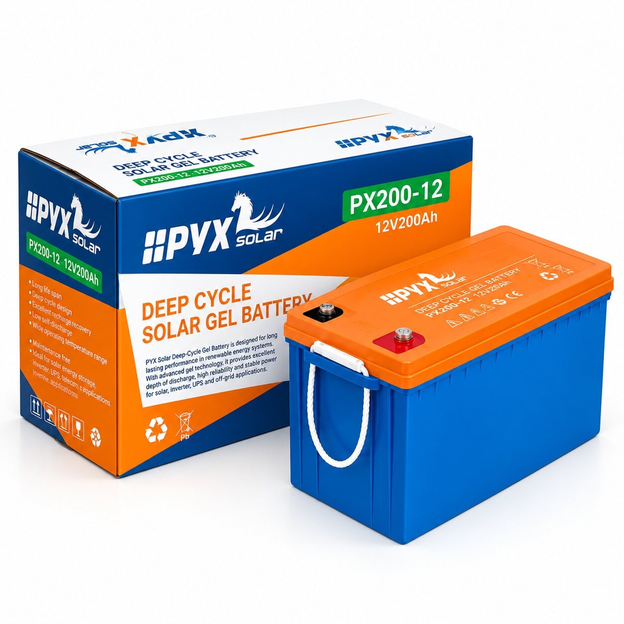 Акумулятор для інвертора HPYX Solar PX200-12 Deep Cycle GEL 12 В 200 А/год 2,4 кВт/год (PX200-12) Акумулятор для інвертора HPYX Solar PX200-12 Deep Cycle GEL 12 В 200 А/год 2,4 кВт/год (PX200-12)