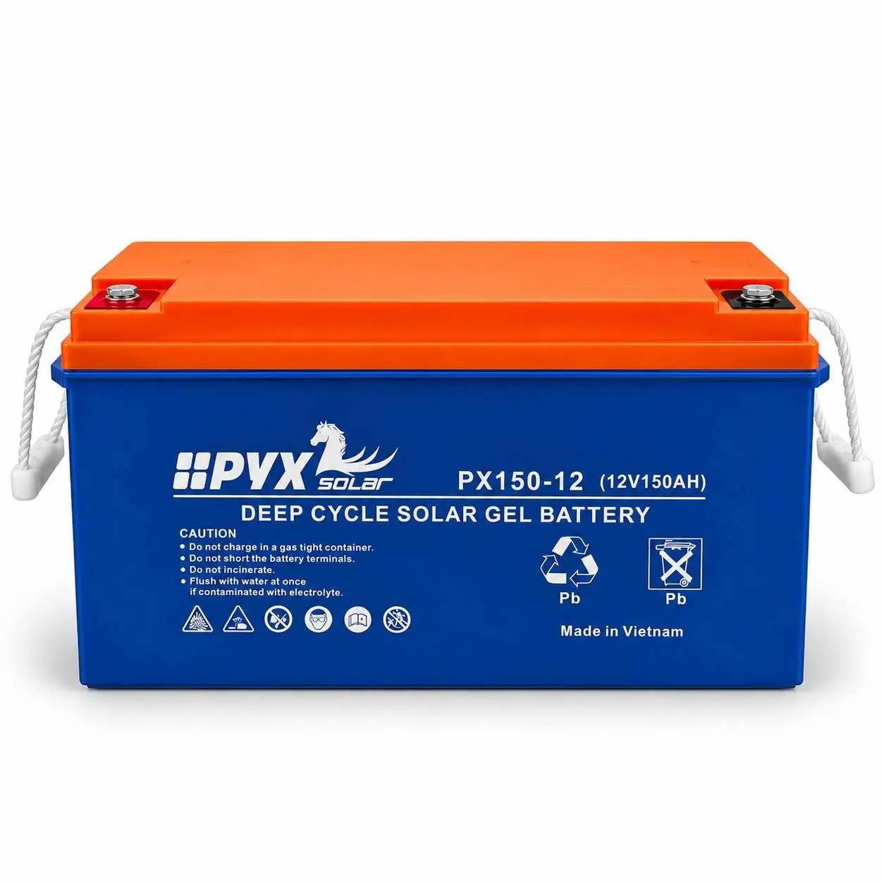 Акумулятор гелевий PYX Solar PX150-12 Deep Cycle GEL 12В 150А для інвертора/ДБЖ/сонячних електростанцій (M1306)