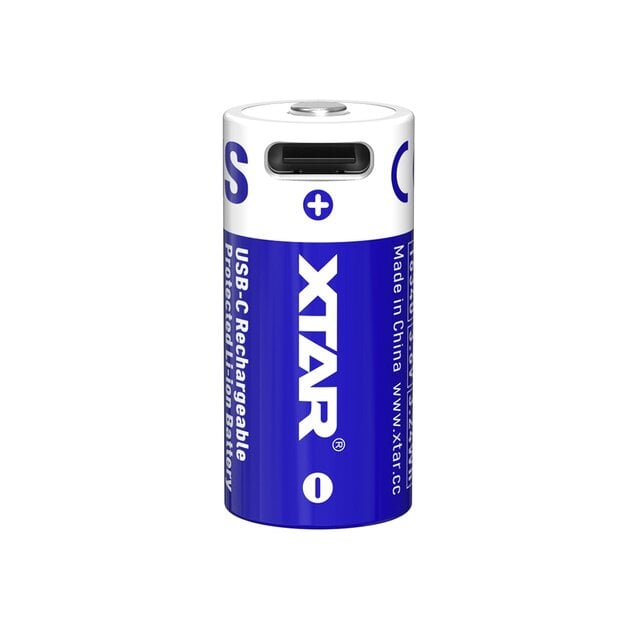 Акумулятор Li-ion 16340 XTAR RCR123A 900 mAh 3,6V Type-C Біло-синій