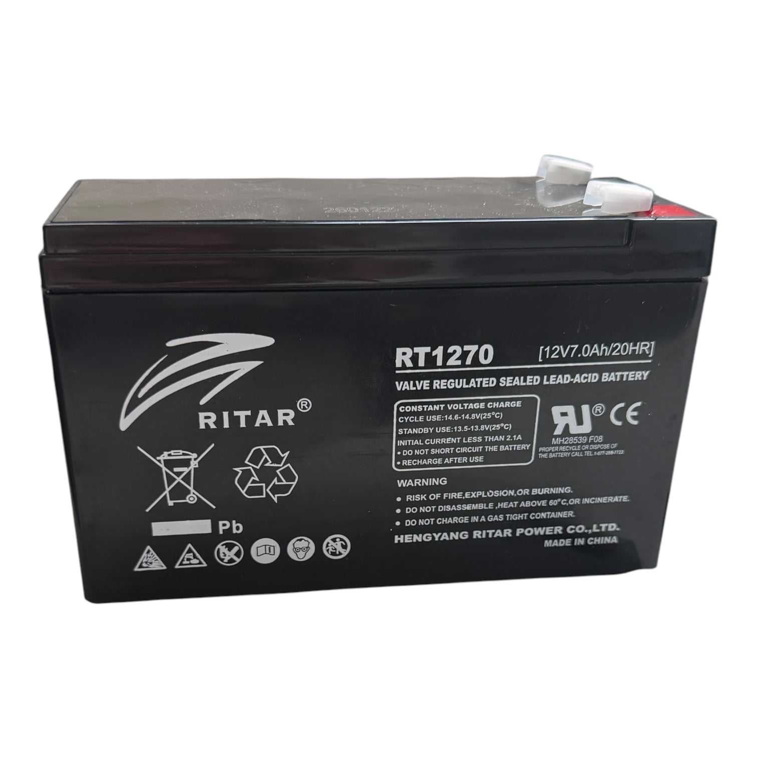 Аккумуляторная батарея AGM Ritar RT1270 Black Case 12V 7 Ah 20hr 151х65х94 мм 1,9 кг для ИБП Black (224651115426)