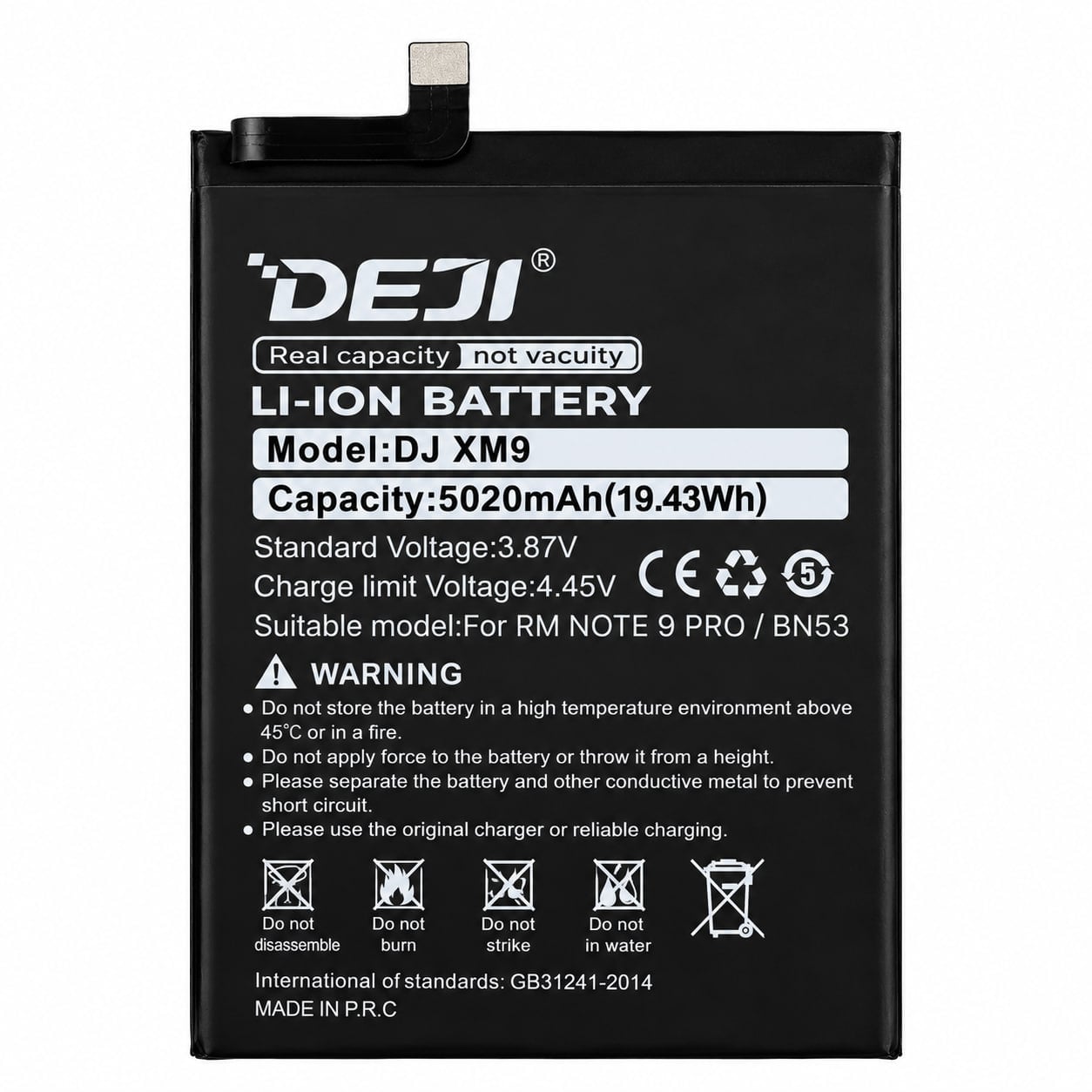 Аккумуляторная батарея Deji для Xiaomi BN54/Redmi 9/Note 9 5020 mAh (000568666)