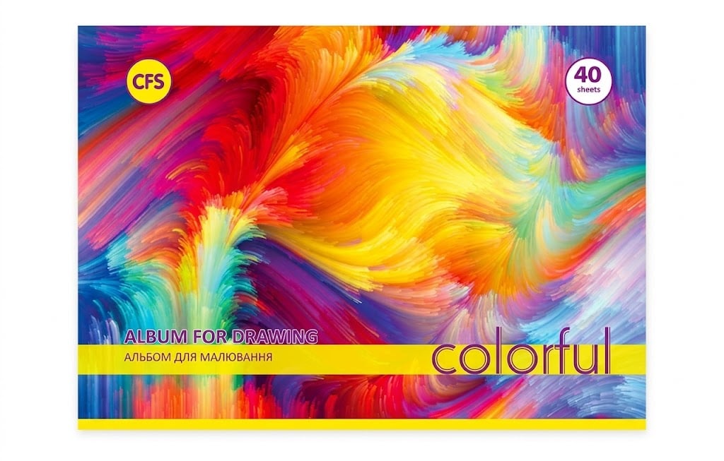 Альбом для малювання Cool For School COLORFUL на пружині 40 арк. 100 г/м2 (CF60904-02)
