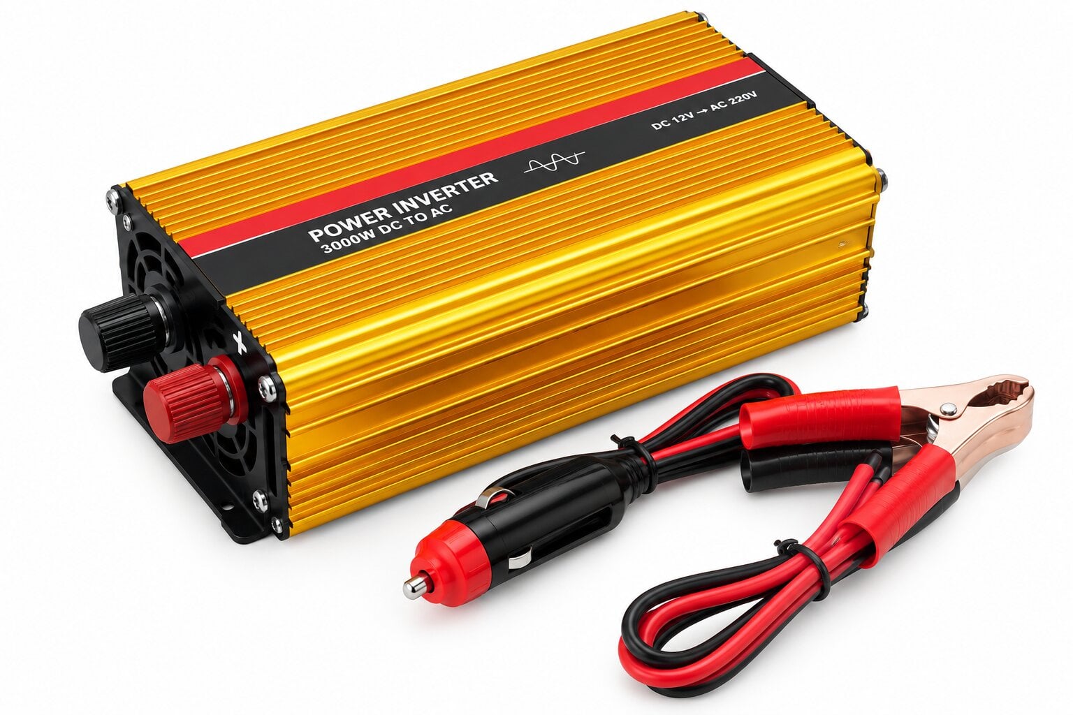 Автомобильный инвертор Power One+ 24 В 220 В 1500 Вт DC-AC для питания электроприборов Gold (000022196)