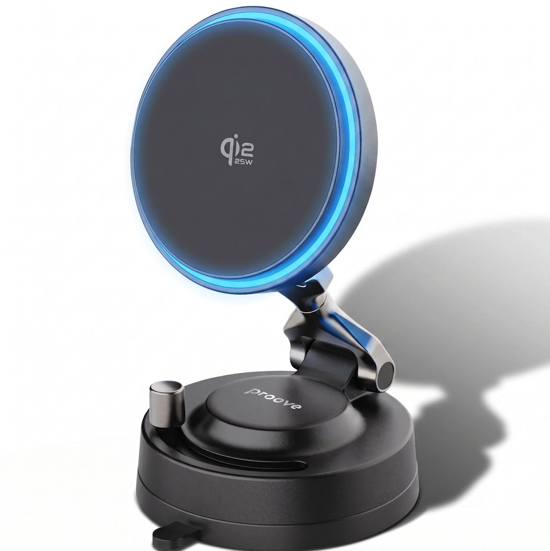 Автодержатель магнитный Proove JetLock Qi2.2 25W с беспроводной зарядкой MagSafe/Magnetic Ring на вакуумной присоске Автодержатель магнитный Proove JetLock Qi2.2 25W с беспроводной зарядкой MagSafe/Magnetic Ring на вакуумной присоске
