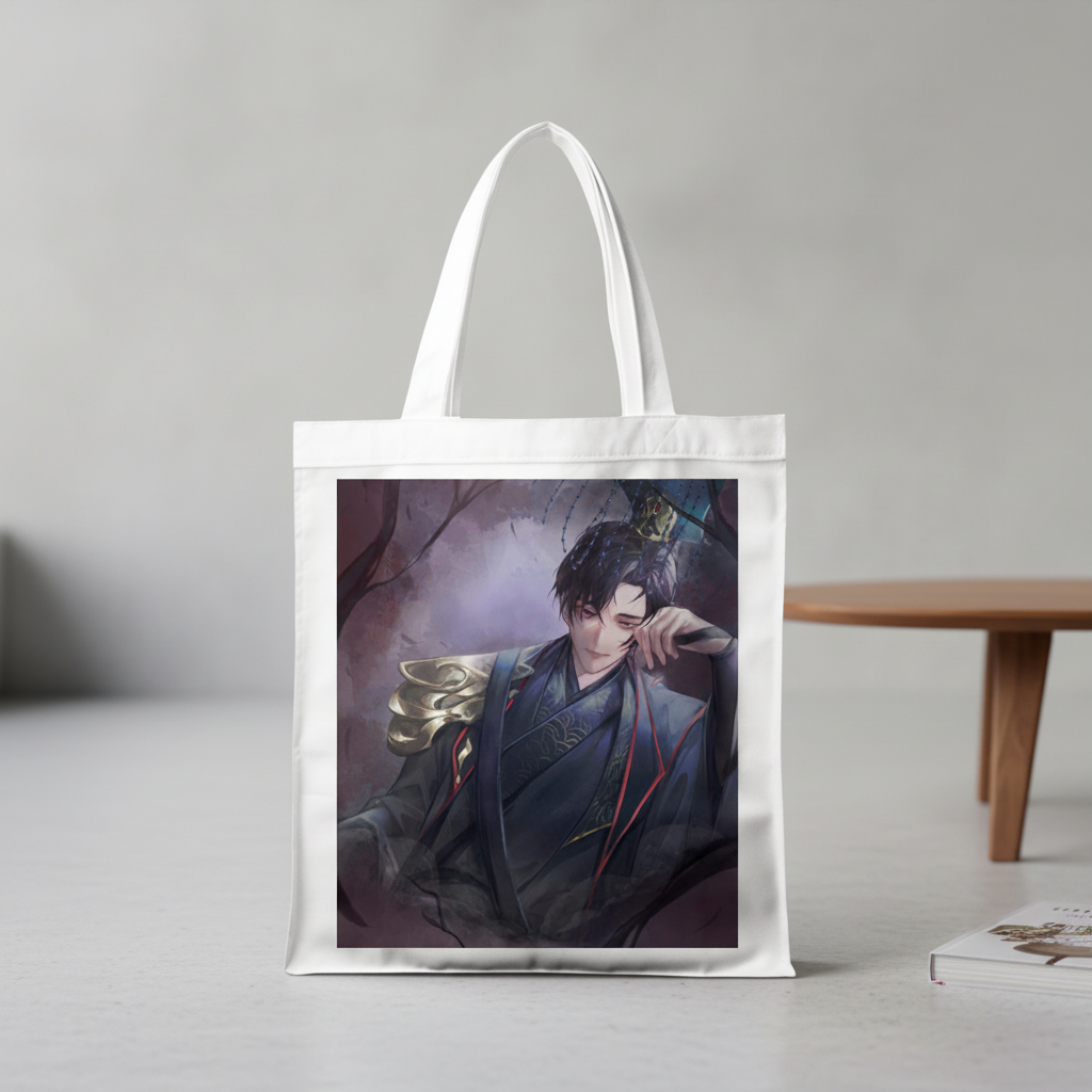 Сумка-шопер Dumb Husky and his White Cat Shizun Мо Ран из льна Белый (26752)