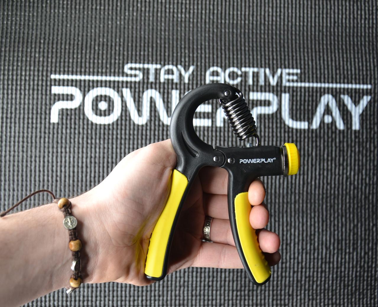 Эспандер кистевой PowerPlay PP-4323 Strength Grip с регулируемой нагрузкой 10-40 кг Черно-желтый (21781567) - фото 7