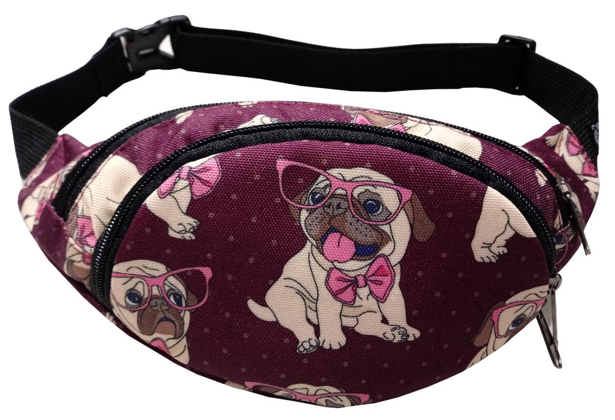 Сумка-бананка Tiger Rio Print Пес джентльмен бордовая (S000150)