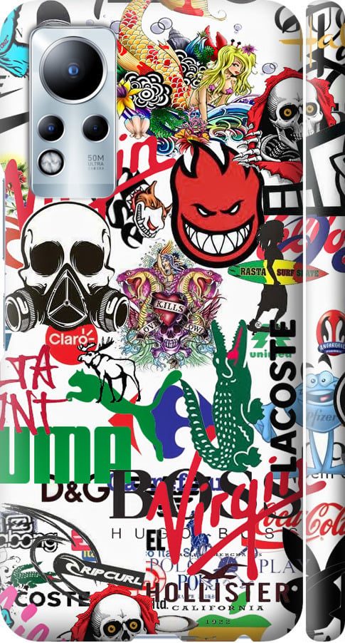Чехол на Infinix Note 12 Many different logos (4022m-2927-42517)