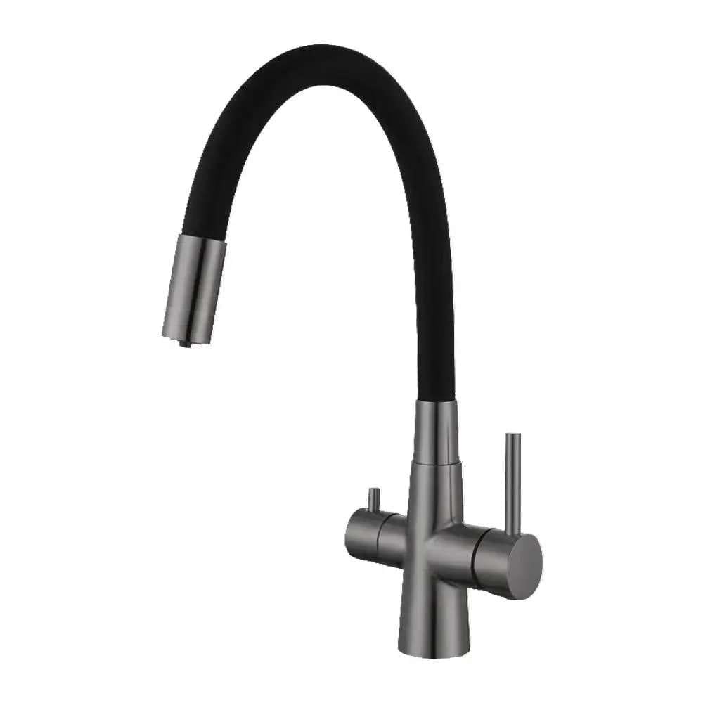 Смеситель для кухни Wezer INX4C-08-GUNGREY под осмос Графит/Черный (SQ-1055194)