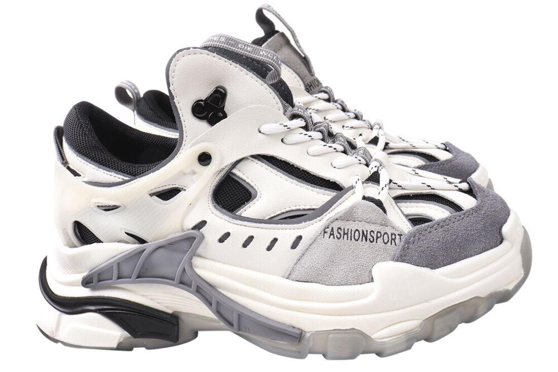 Кроссовки женские Gifanni из кожи на низком ходу на шнуровке р. 40 Белый (97-21DK)