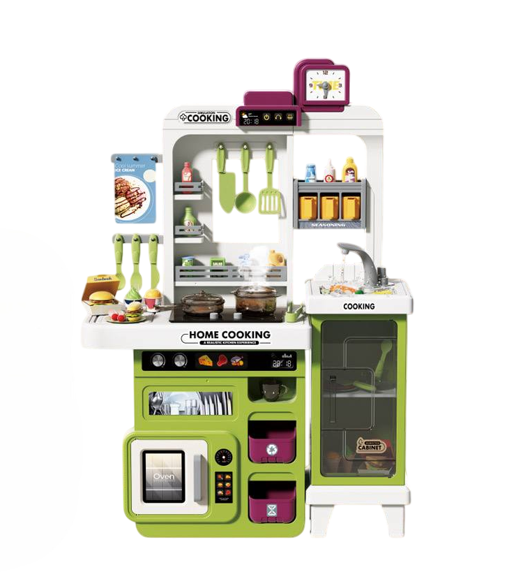Детская кухня Limo Toy WD-825B с механической подачей воды/паром/звуковыми эффектами 63 детали Зеленый (2731929560)