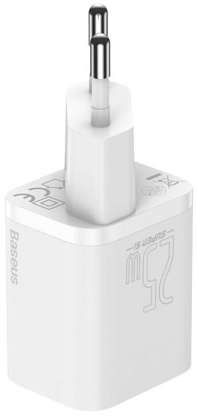 Пристрій мережевий зарядний BASEUS Super Si Quick Charger 1C EU CCSP020102 25W White - фото 3