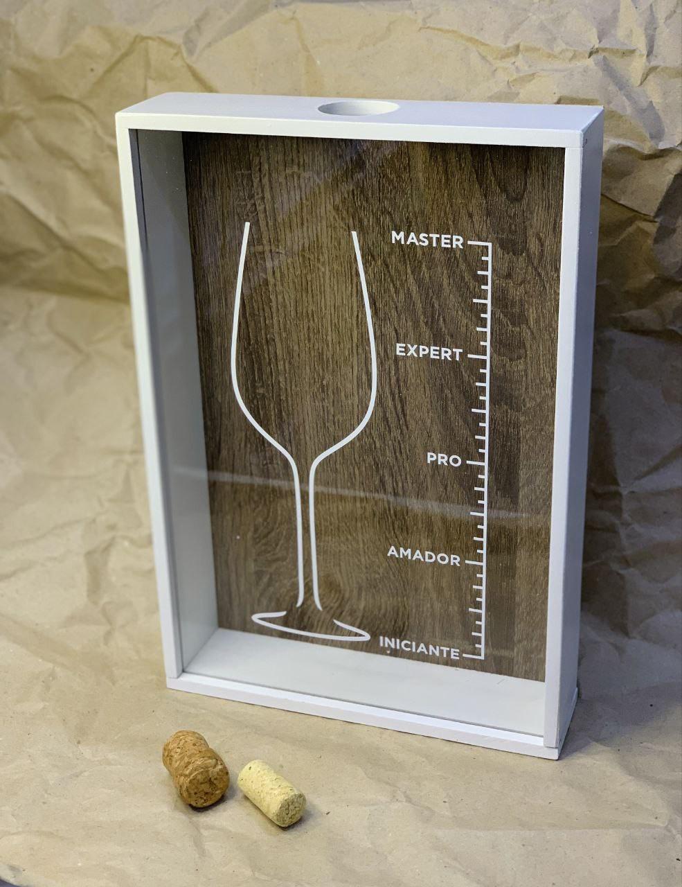 Скарбничка дерев'яна для корків 34,5х23х6 см Білий (64389926)