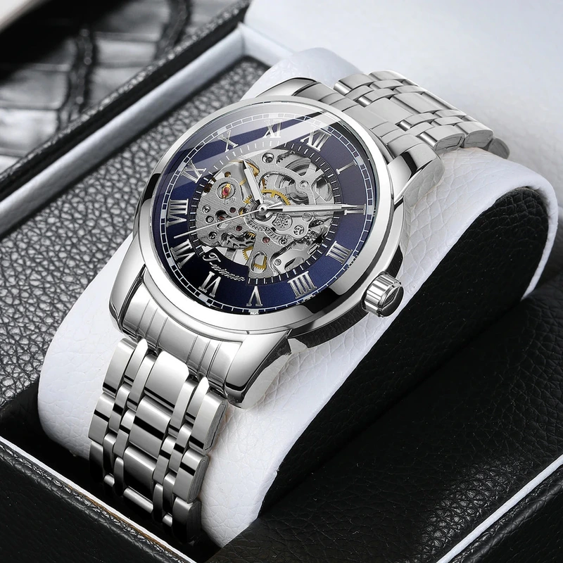 Наручний годинник Winner 8250 Silver/Blue - фото 3 Наручний годинник Winner 8250 Silver/Blue - фото 3