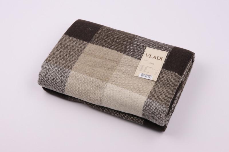 Плед шерстяной Vladi Palermo 140х200 см Коричневая клетка (ПЛ3079)