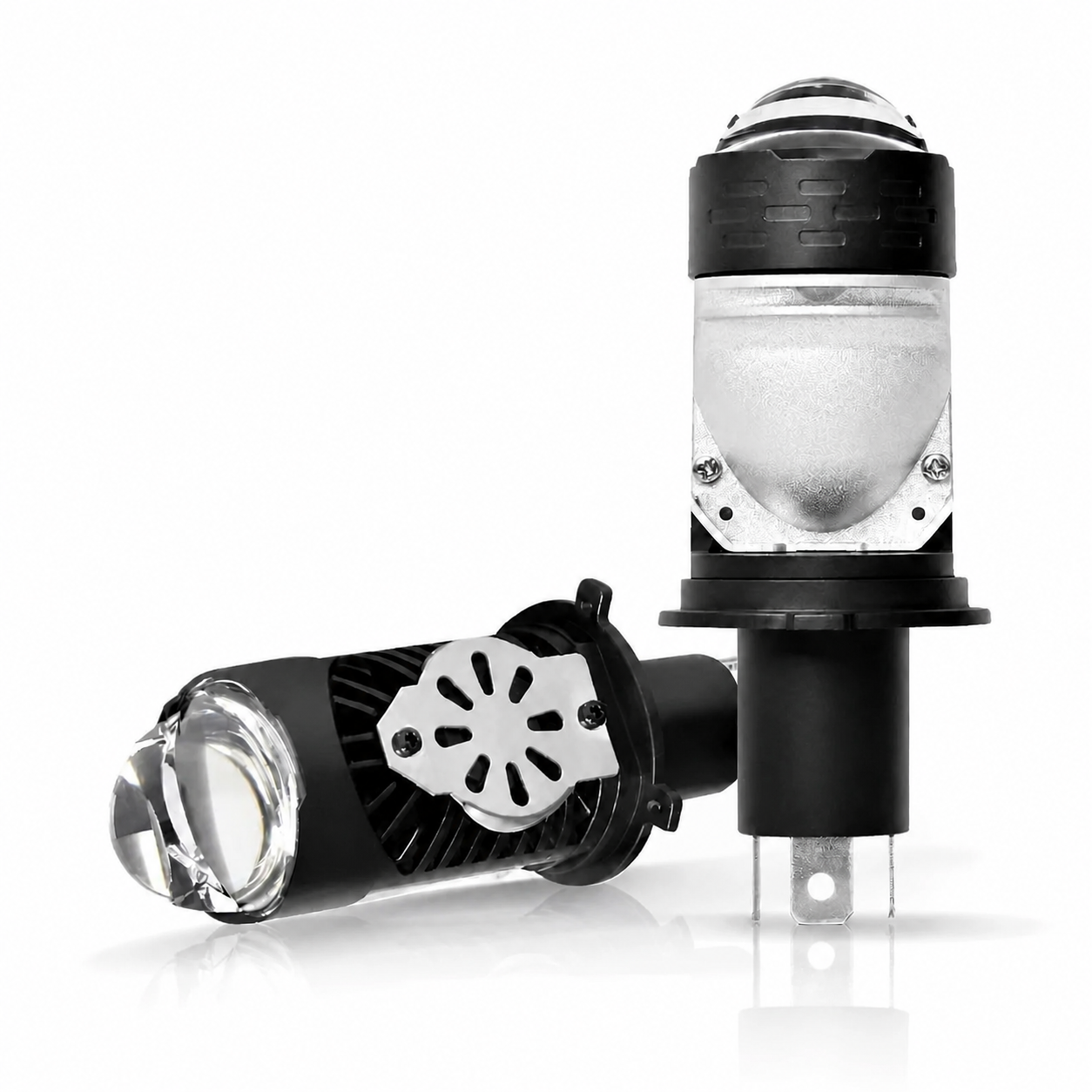 Автомобильные LED-лампы H4 6000K с минилинзами 2шт. Черный (S107WRI)