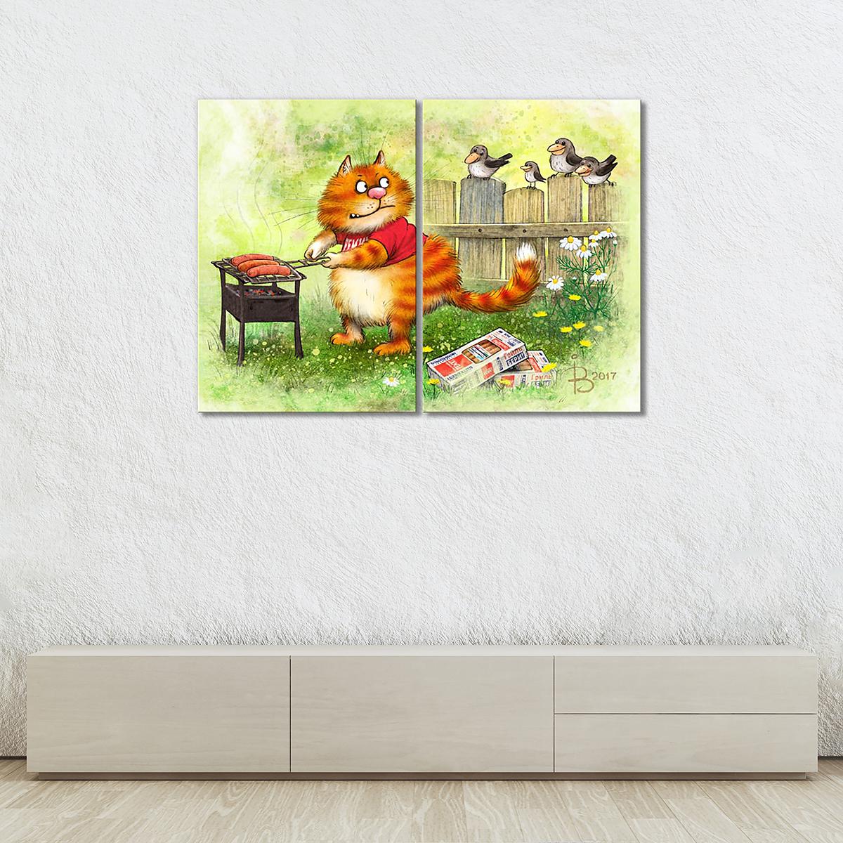 Модульная картина Майский шашлычок 2 модуля 70x105 см