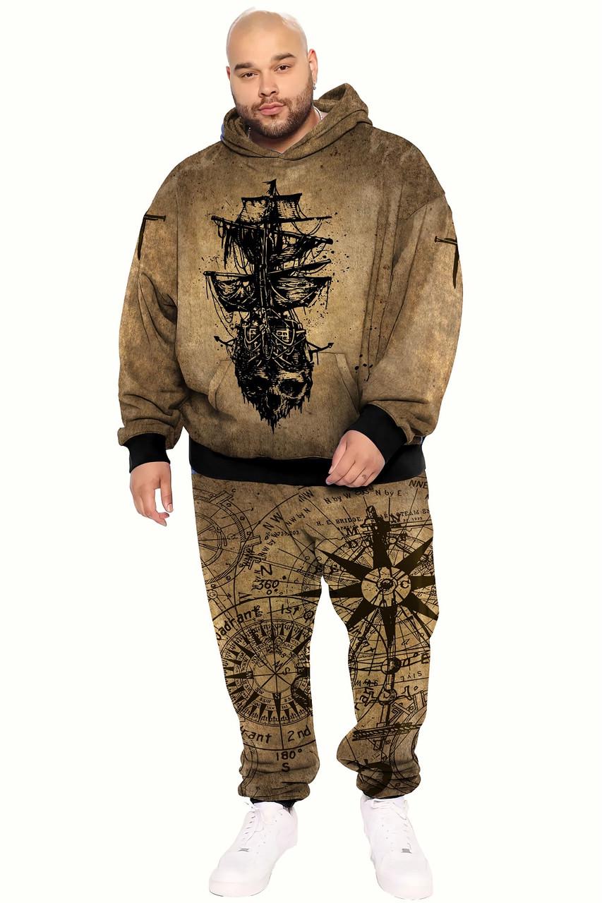 Спортивний костюм чоловічий Череп S Коричневий (10116)