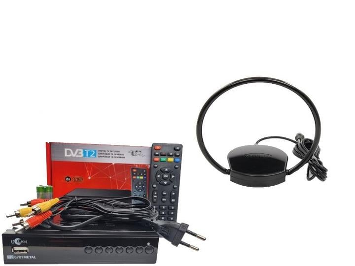 Тюнер uClan T2 6701 METAL/антенна Eurosky ES 008 ОMEGA с усилителем 5В
