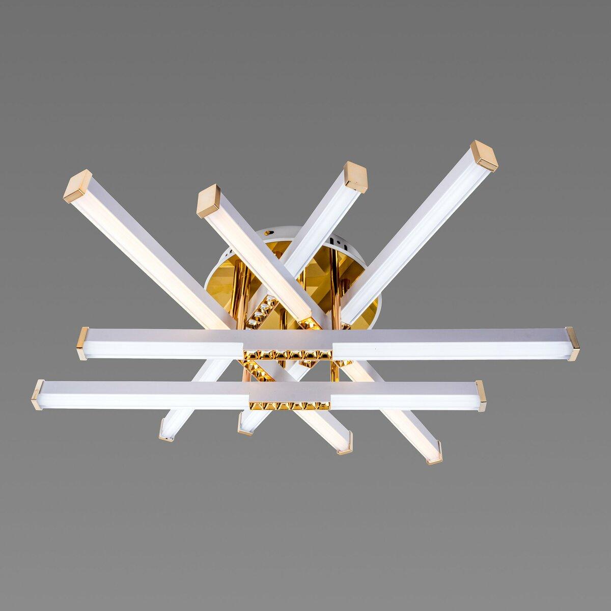Люстра светодиодная Sirius с акриловыми плафонами 78W 3000-6500К Золотой (B YH837/6 WT+GD 78W)