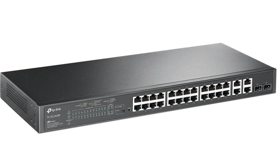 Коммутатор управляемый TP-Link TL-SL2428P 24хFast Ethernet/4хRJ45/2хSFP (584545) - фото 2