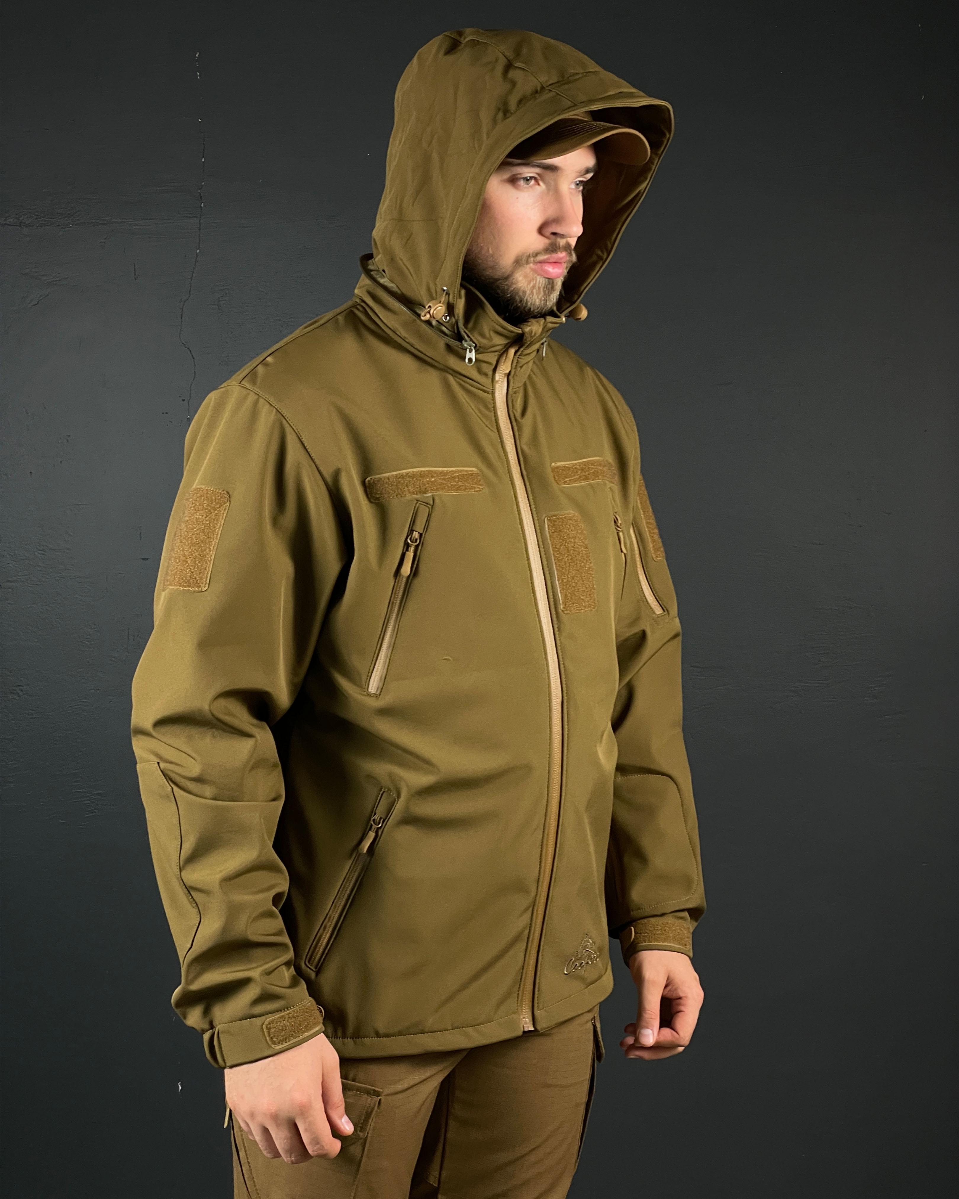 Військова куртка COOPERR Soft Shell III з прихованим капюшоном 4XL Койот (KUR-10.3.4XL) - фото 5