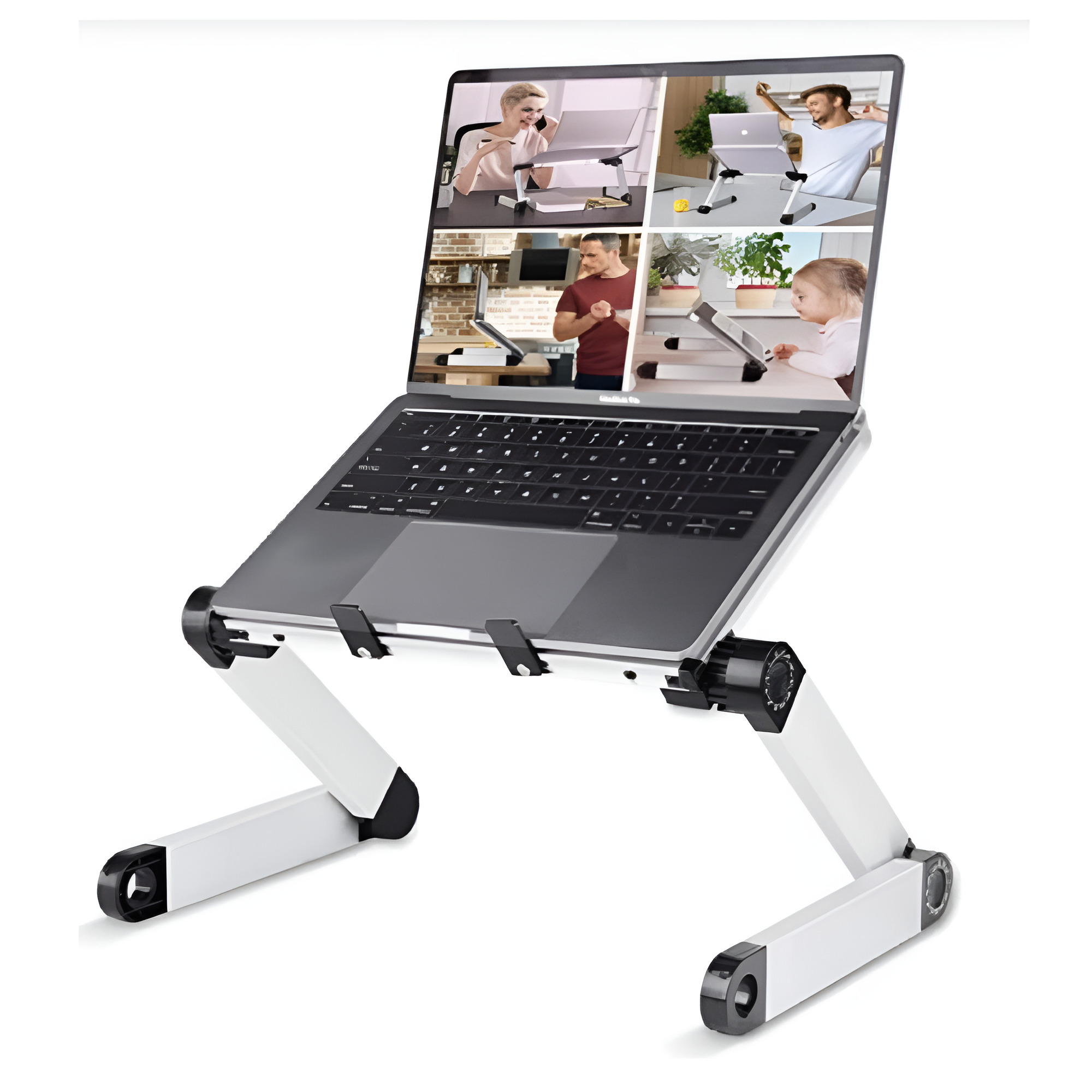 Столик для ноутбука Stenson R32250 регулируемый алюминиевый 40х27 см Серебристый (2c92adde)