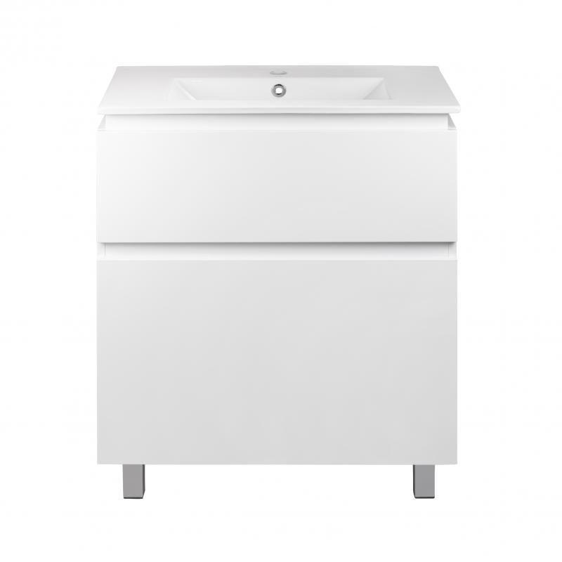 Комплект Q-tap Albatross 710х825х460 White тумба напольная + раковина врезная QT0171TN700D3070CW (13737)