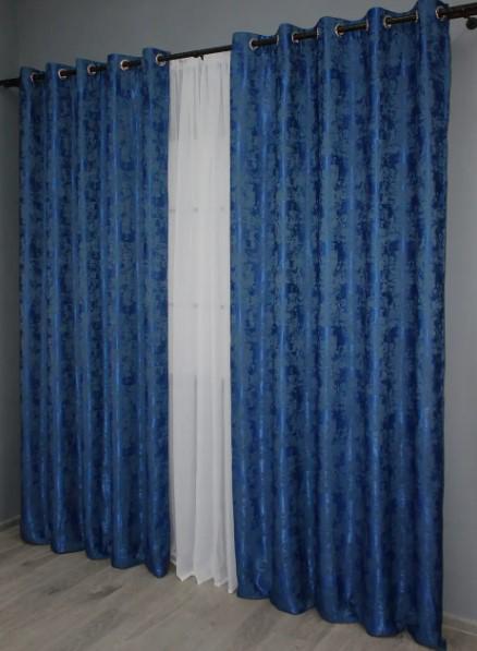 Комплект штор на люверсах SULTAN XO жакард 1,5х2,5 м 2 шт. Синій (1149ш) - фото 2