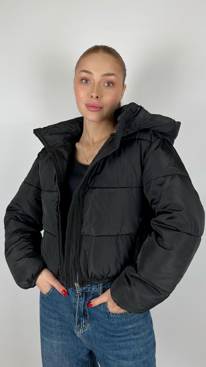 Куртка жіноча зимова р. 42 Чорний (#9067-04) - фото 1 Куртка жіноча зимова р. 42 Чорний (#9067-04) - фото 1