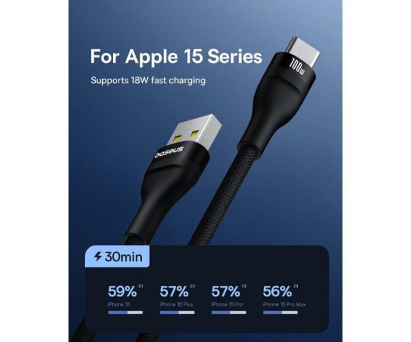 Кабель USB Data BASEUS Flash 2 USB to Type-C 100W 2 м Cluster Black - фото 8