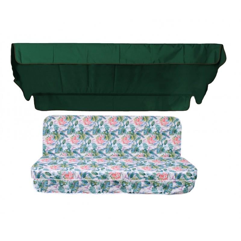 Комплект подушек для качели люкс eGarden Tahiti 170x110x10 тент 120x200 Зеленый Комплект подушек для качели люкс eGarden Tahiti 170x110x10 тент 120x200 Зеленый