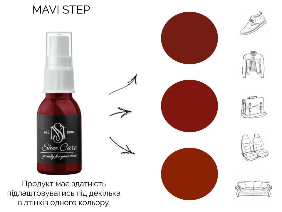 Жир норки для обуви MAVI STEP-Grease Spray 25 мл Темно-красный (E03/110/025) - фото 3